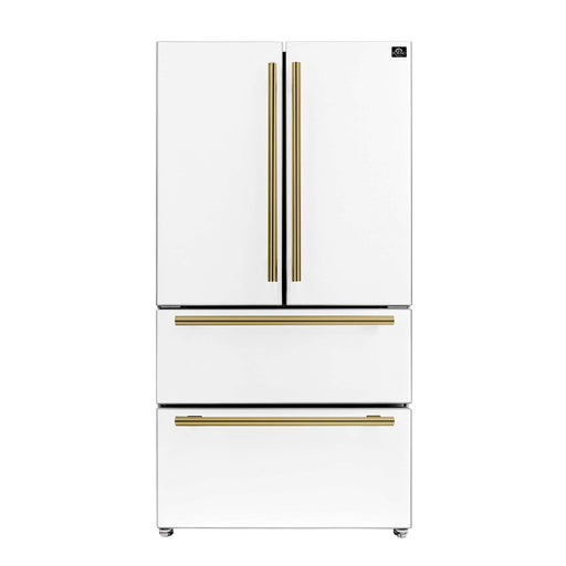 Forno Moena Espresso 36" French Door Refrigerator in White, 19.2 cu. ft FORNO