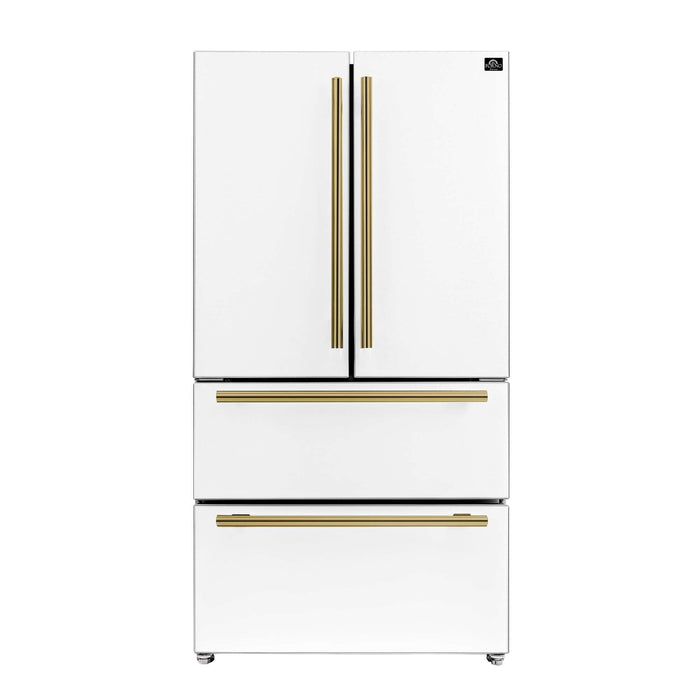 Forno Moena Espresso 36" French Door Refrigerator in White, 19.2 cu. ft FORNO