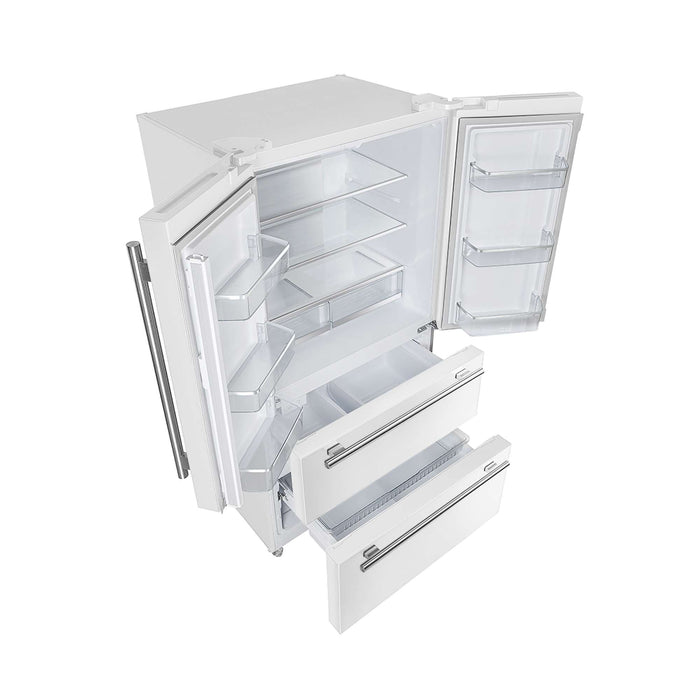 Forno Moena Espresso 36" French Door Refrigerator in White, 19.2 cu. ft FORNO