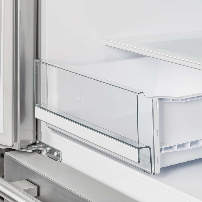 Forno Moena 36" French Door 19.2 cu. ft Stainless Steel Refrigerator, with Modern Decorative Grill - 40" Wide FORNO