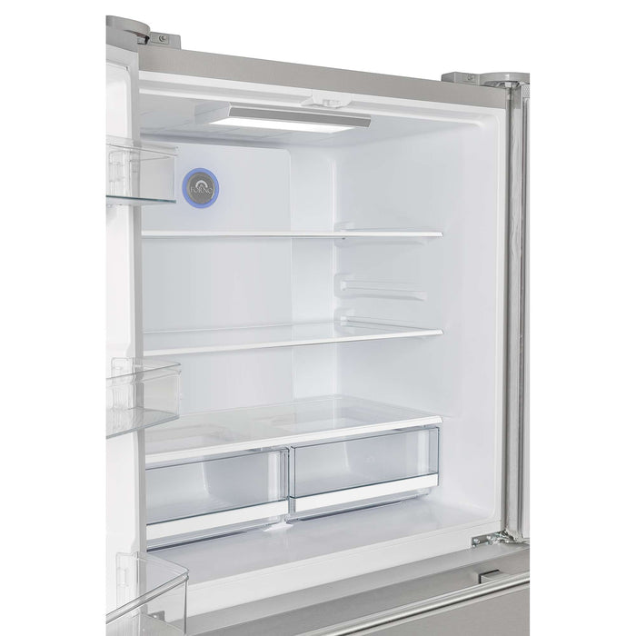Forno Moena 36" French Door 19.2 cu. ft Stainless Steel Refrigerator, with Modern Decorative Grill - 40" Wide FORNO