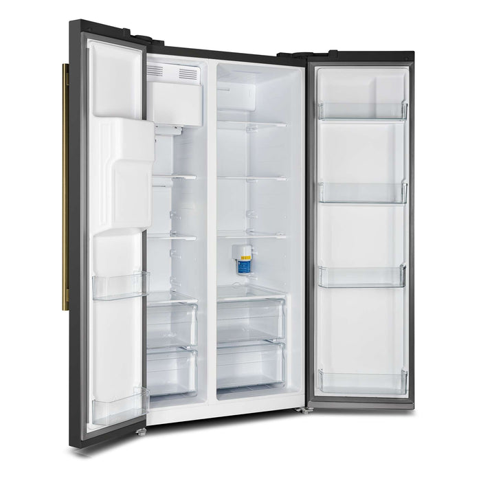 Forno Salerno Espresso 36" Side-by-Side Black Refrigerator 20 cu. ft FORNO
