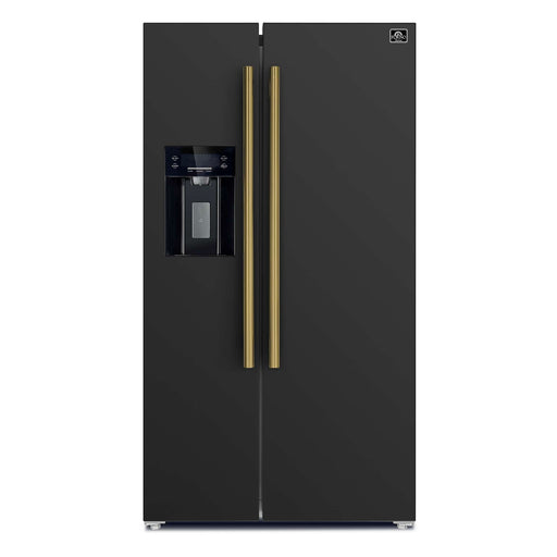 Forno Salerno Espresso 36" Side-by-Side Black Refrigerator 20 cu. ft FORNO