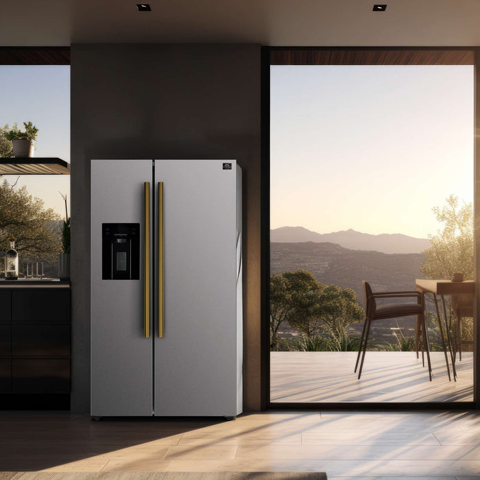 Forno Salerno 36" Side by Side Stainless Steel Refrigerator 20 cu.ft FORNO