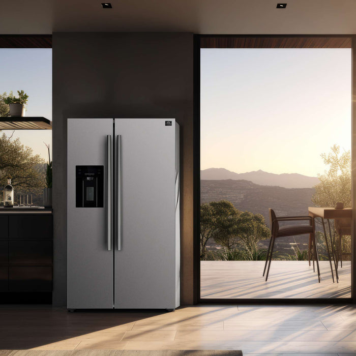 Forno Salerno 36" Side by Side Stainless Steel Refrigerator 20 cu.ft FORNO