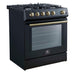 Forno Leonardo Espresso 30" Black Gas Range, 5 Burners, 39 500 BTU, 5 cu.ft. Convection Oven FORNO