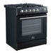 Forno Leonardo Espresso 30" Black Gas Range, 5 Burners, 39 500 BTU, 5 cu.ft. Convection Oven FORNO