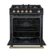Forno Leonardo Espresso 30" Black Gas Range, 5 Burners, 39 500 BTU, 5 cu.ft. Convection Oven FORNO