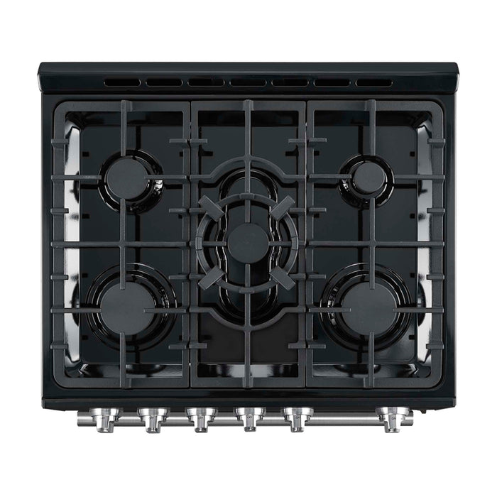Forno Leonardo Espresso 30" Black Gas Range, 5 Burners, 39 500 BTU, 5 cu.ft. Convection Oven FORNO
