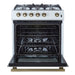 Forno Leonardo Espresso 30" White Gas Range, 5 Burners, 39 500 BTU, 5 cu.ft. Convection Oven FORNO