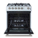 Forno Leonardo Espresso 30" White Gas Range, 5 Burners, 39 500 BTU, 5 cu.ft. Convection Oven FORNO