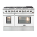 FORNO Galiano 48-inch Gas Range Stainless Steel, 8 Burners, 107,000 BTU, Griddle, 6.58 cu.ft. Double Oven FORNO