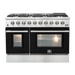 FORNO Galiano 48-inch Gas Range Stainless Steel, 8 Burners, 107,000 BTU, Griddle, 6.58 cu.ft. Double Oven FORNO