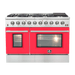 FORNO Galiano 48-inch Gas Range Stainless Steel, 8 Burners, 107,000 BTU, Griddle, 6.58 cu.ft. Double Oven FORNO