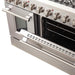FORNO Galiano 48-inch Gas Range Stainless Steel, 8 Burners, 107,000 BTU, Griddle, 6.58 cu.ft. Double Oven FORNO