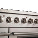 FORNO Galiano 48-inch Gas Range Stainless Steel, 8 Burners, 107,000 BTU, Griddle, 6.58 cu.ft. Double Oven FORNO