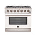 Forno Capriasca 36" Gas Range, 6 Brass Burners, 120,000 BTU, 5.36 cu.ft. Oven FORNO