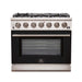 Forno Capriasca 36" Gas Range, 6 Brass Burners, 120,000 BTU, 5.36 cu.ft. Oven FORNO
