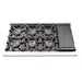 FORNO Capriasca 48-inch Gas Range Stainless Steel, 8 Brass Burners 160,000 BTU, 6.58 cu.ft. Double Oven FORNO