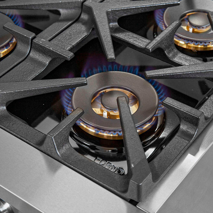 Forno Capriasca 36" Gas Range, 6 Brass Burners, 120,000 BTU, 5.36 cu.ft. Oven FORNO