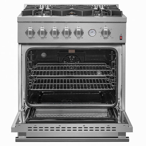 Giovanni 30-inch Gas Range Stainless Steel, 5 Burners 67,000 BTU, 4.32 cu.ft. Convection Oven FORNO