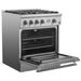 Marco 30-inch Gas Range Stainless Steel, 4 Burners 37,000 BTU, 4.32 cu.ft. Convection Oven FORNO