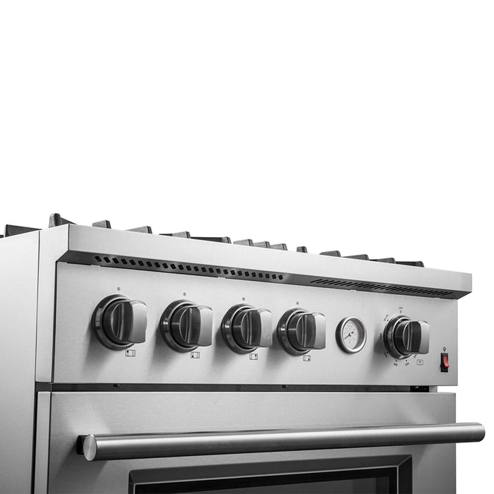 Marco 30-inch Gas Range Stainless Steel, 4 Burners 37,000 BTU, 4.32 cu.ft. Convection Oven FORNO