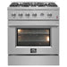 Marco 30-inch Gas Range Stainless Steel, 4 Burners 37,000 BTU, 4.32 cu.ft. Convection Oven FORNO