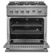 Marco 30-inch Gas Range Stainless Steel, 4 Burners 37,000 BTU, 4.32 cu.ft. Convection Oven FORNO