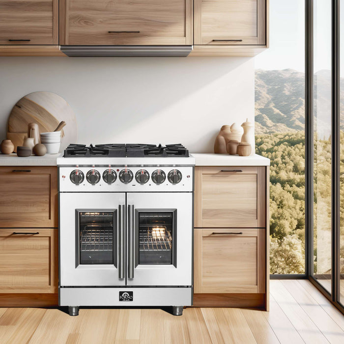 Forno Massimo 30" Freestanding French Door Dual Fuel Range FORNO