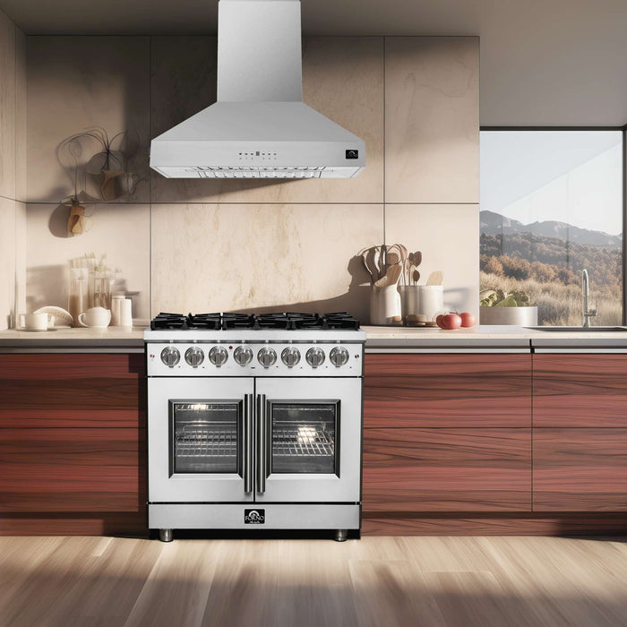 Forno Massimo 36" Freestanding French Door Dual Fuel Range FORNO