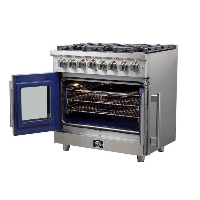 Forno Massimo 36" Freestanding French Door Dual Fuel Range FORNO