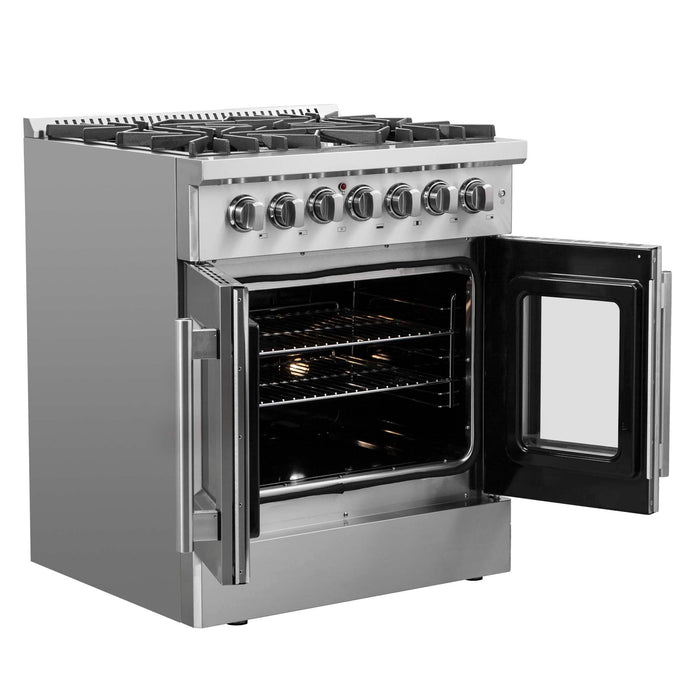 Forno Galiano 30" Freestanding French Door Dual Fuel Range FORNO