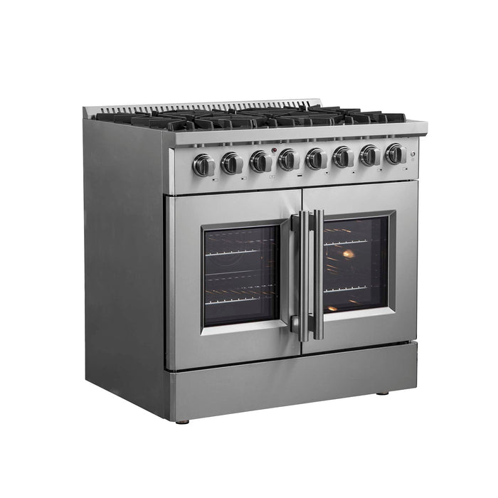 Forno Galiano 36" Freestanding French Door Dual Fuel Range FORNO