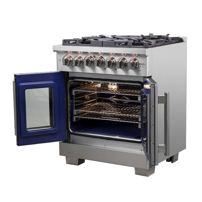 Forno Capriasca 30" Freestanding French Door Dual Fuel Range FORNO