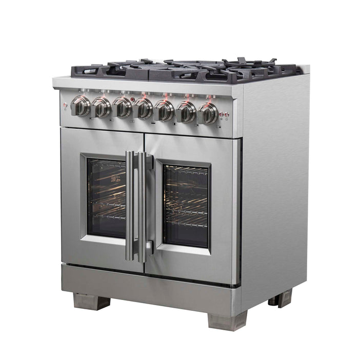 Forno Capriasca 30" Freestanding French Door Dual Fuel Range FORNO