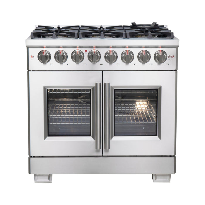 Forno Capriasca 36" Freestanding French Door Dual Fuel Range FORNO