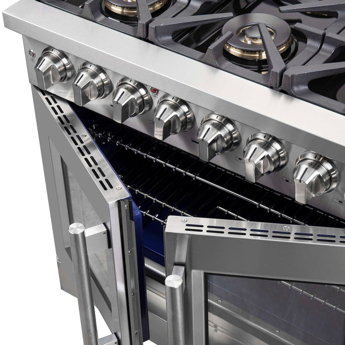 Forno Capriasca 36" Freestanding French Door Dual Fuel Range FORNO