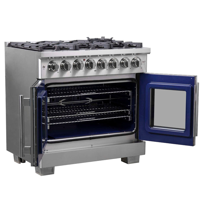 Forno Capriasca 36" Freestanding French Door Dual Fuel Range FORNO
