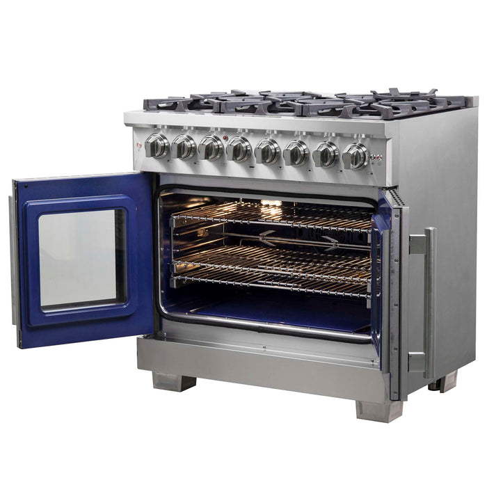 Forno Capriasca 36" Freestanding French Door Dual Fuel Range FORNO