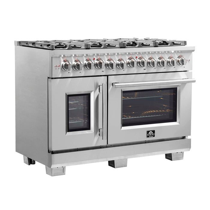 Forno Capriasca 48" Freestanding French Door Dual Fuel Range FORNO