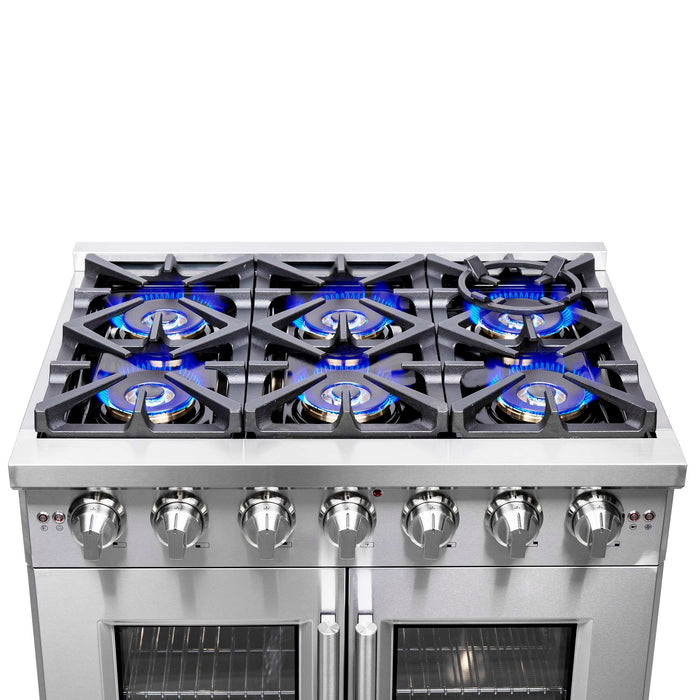Forno Capriasca 36" Freestanding French Door Gas Range FORNO