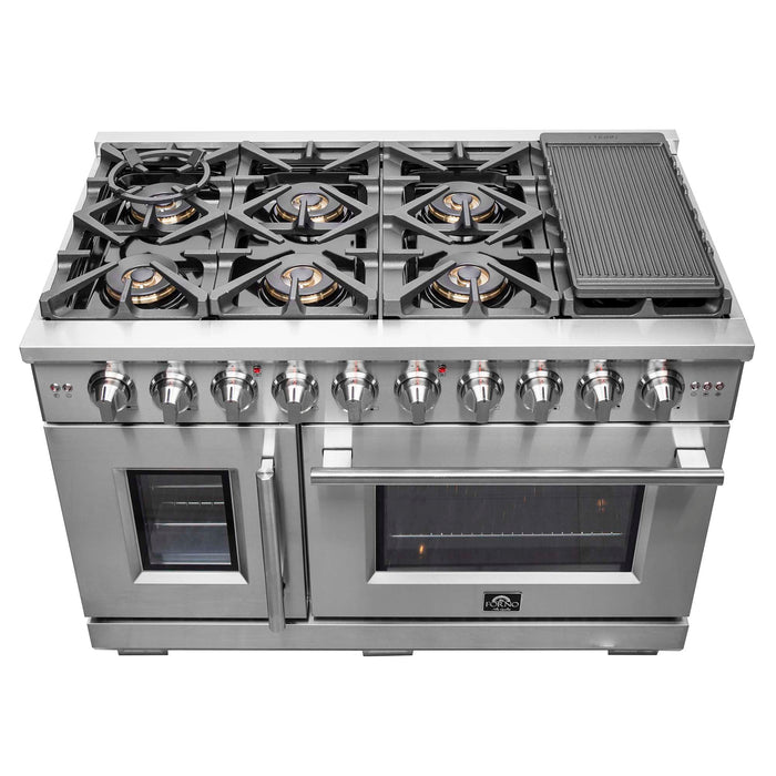 Forno Capriasca 48" Freestanding French Door Gas Range FORNO