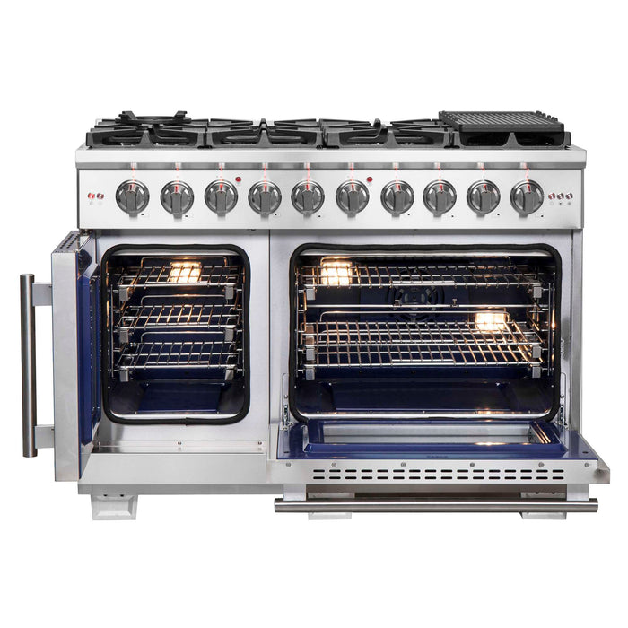 Forno Capriasca 48" Freestanding French Door Gas Range FORNO