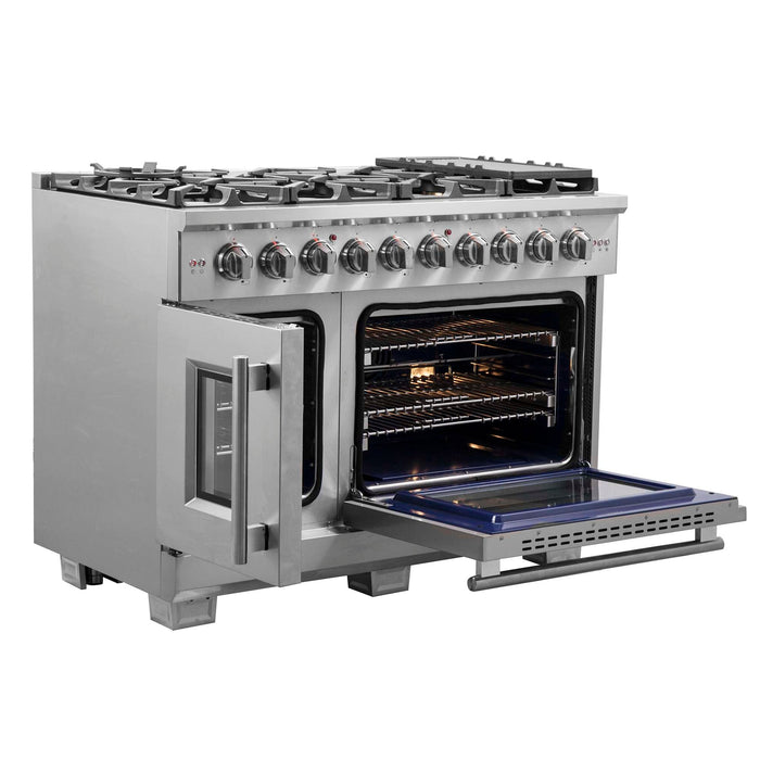 Forno Capriasca 48" Freestanding French Door Gas Range FORNO