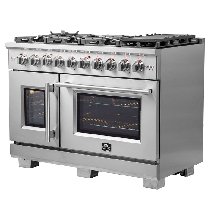 Forno Capriasca 48" Freestanding French Door Gas Range FORNO