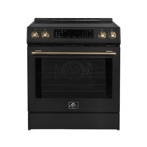 Forno Donatello Espresso 30-Inch Slide-In Induction Range Black FORNO