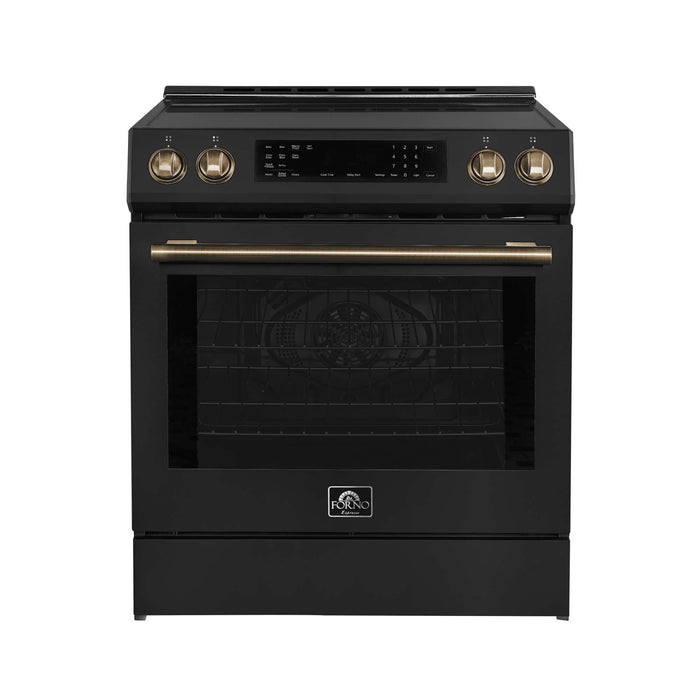 Forno Donatello Espresso 30-Inch Slide-In Induction Range Black FORNO