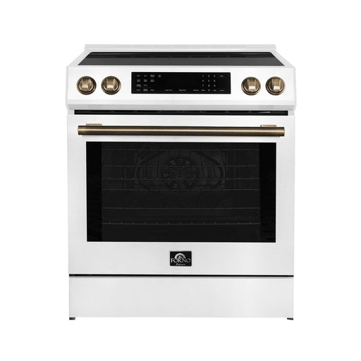 Forno Donatello Espresso  30-Inch Slide-In Induction Range White FORNO