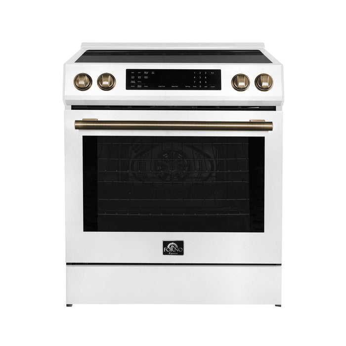 Forno Donatello Espresso  30-Inch Slide-In Induction Range White FORNO